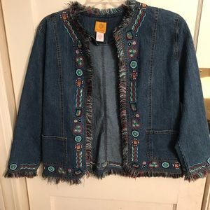 Ruby Rd. Embroidered Jean Jacket 12
